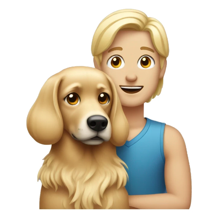Couple with a blonde dog sticker