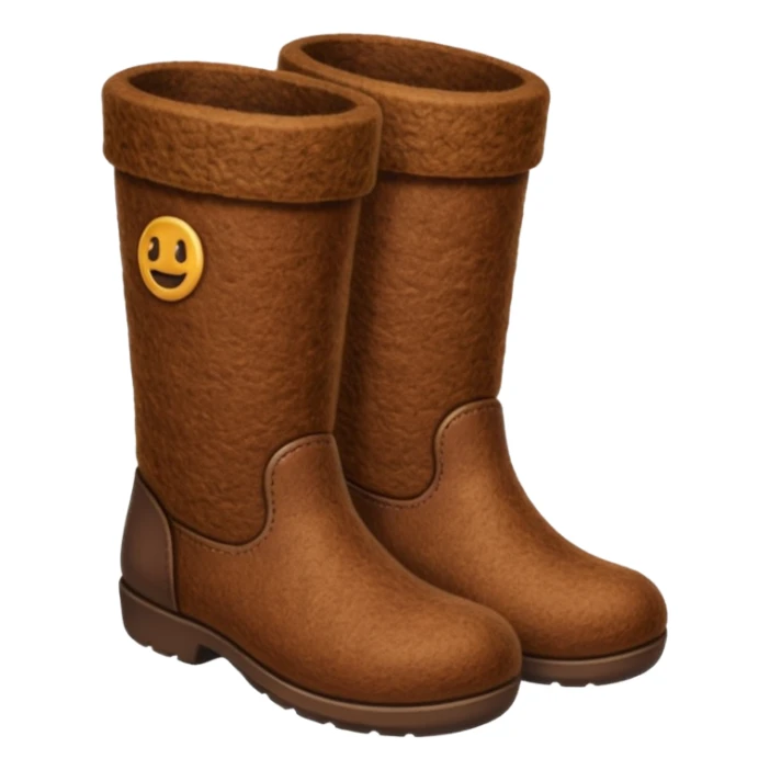 felt boots made of felted wool sticker