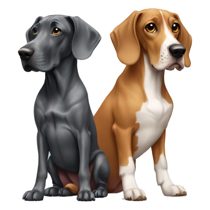 Great Dane and dachshund  sticker
