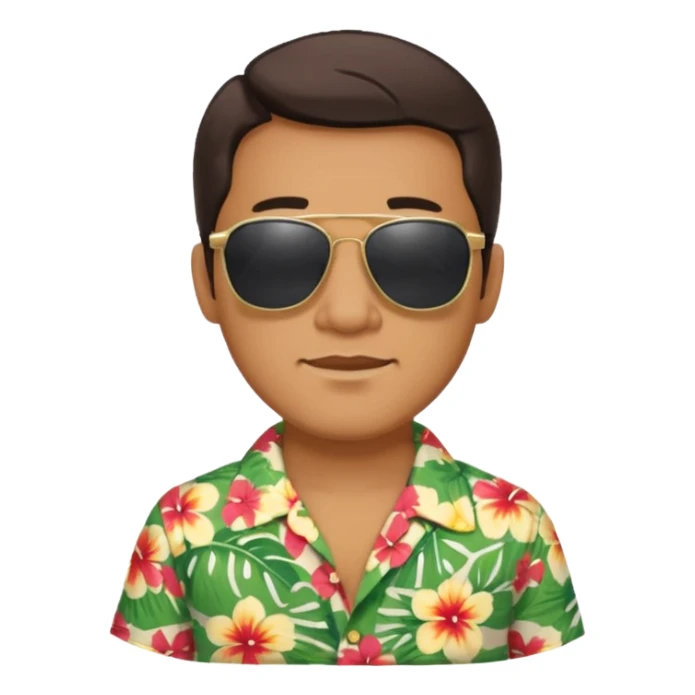 Retro 70s man  in hawaii t-shirt sticker