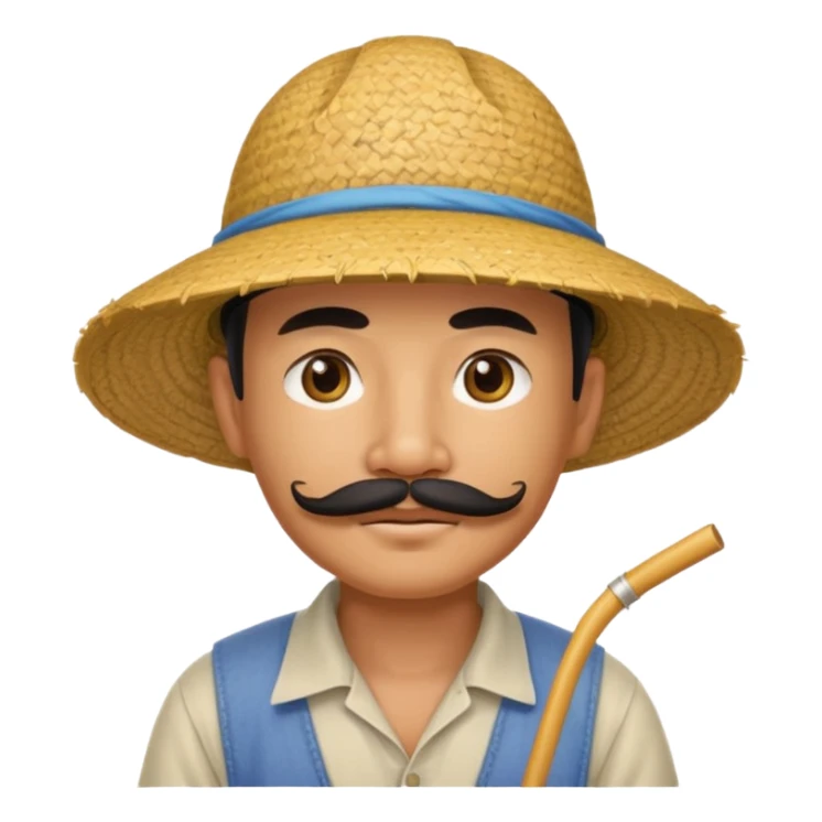 rice farmer with a chinese mustache sticker