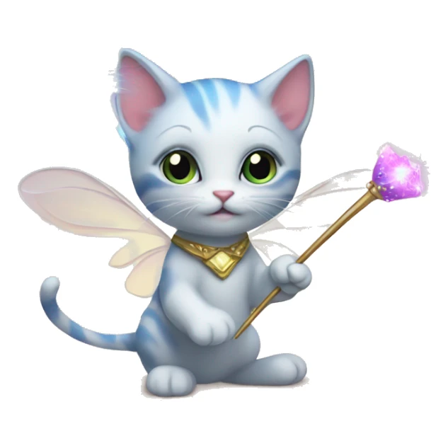 Kitten fairy with a wand sticker