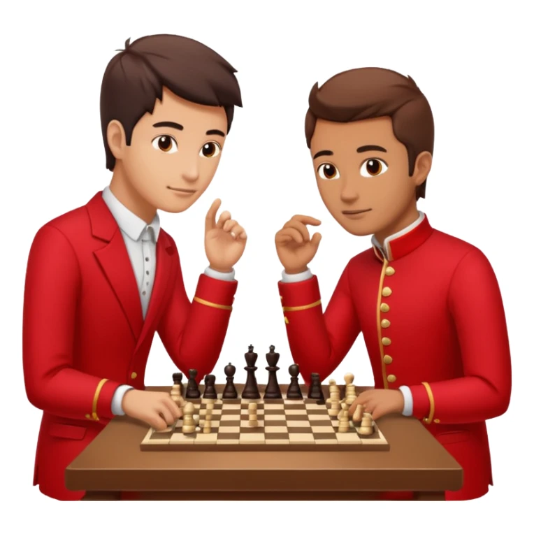 man chess players in red outfits sticker