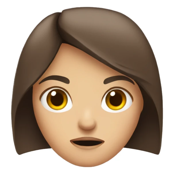 Angry girl with brown hair and brown eyes sticker