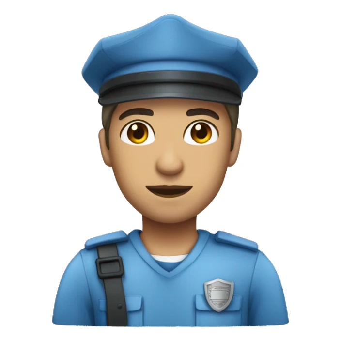 prison gaurd with helmet  blue elmet and blue dress sticker