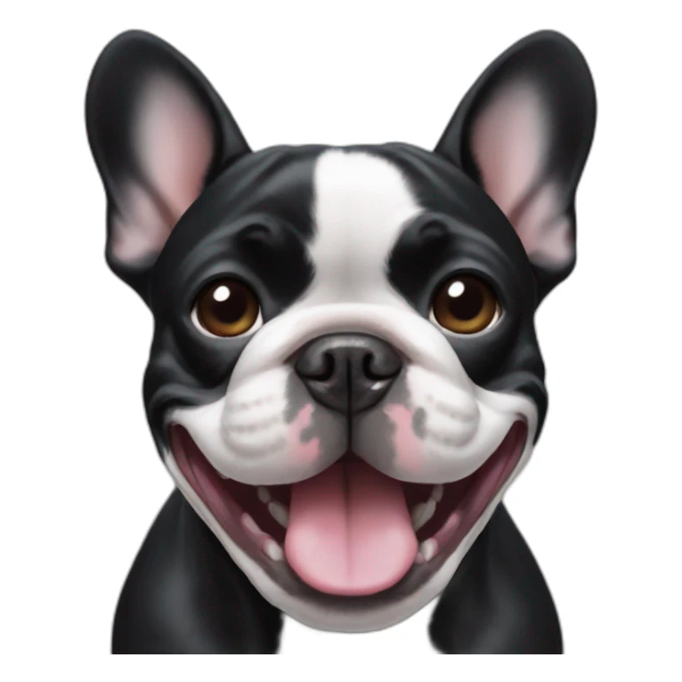 Black French bulldog smile  sticker