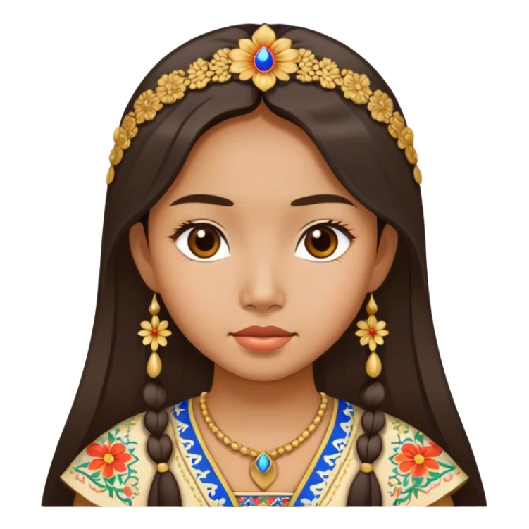 Asian girl in Filipino dress sticker