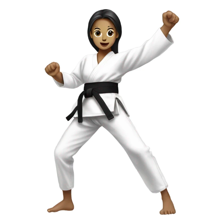 Taekwondo girl doing her pomsae sticker