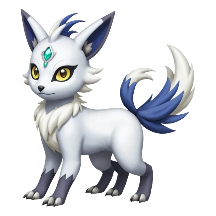 Garurumon-Meloetta-Renamon-Absol-fusion-hybrid-creature (full body) sticker