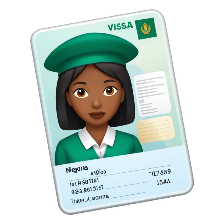 Nigeria, travel visa, with black woman photo on it. sticker