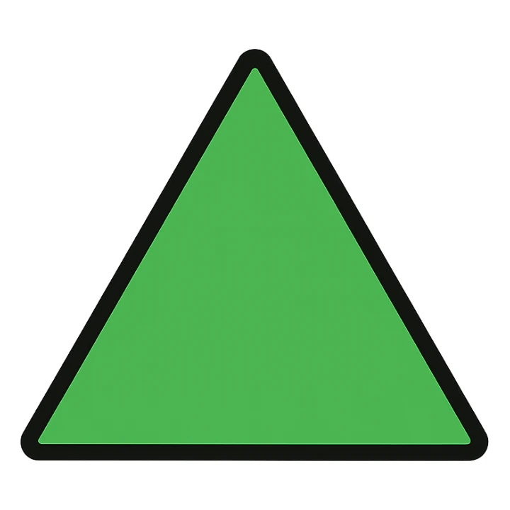 a green triangle sticker