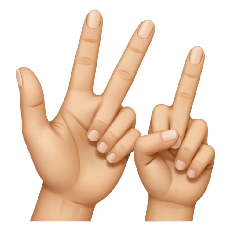 A hand throwing up the thumb pointer finger and middle finger with the other two down sticker