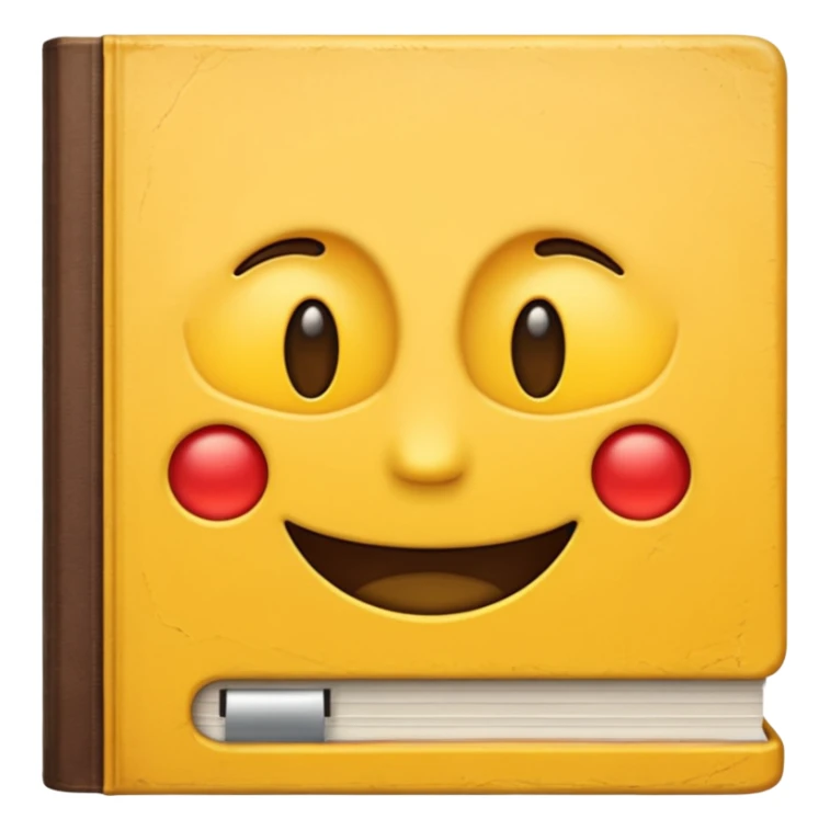 A textbook with the title 'Emoji' written on the cover sticker