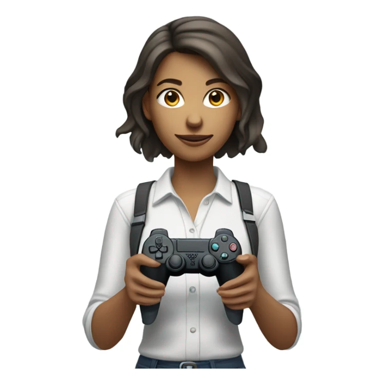 Caucasian female playing PlayStation  sticker