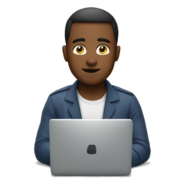 Generate me an emoji who is working on his computer. sticker