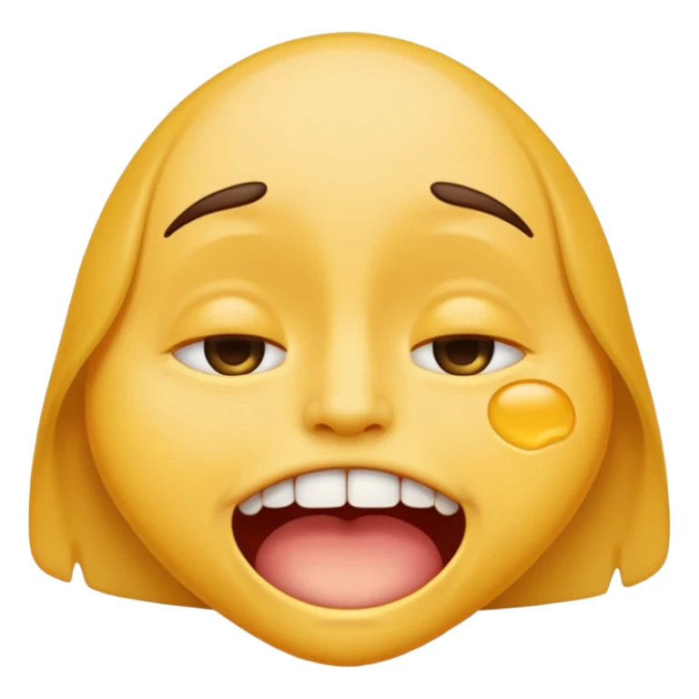 Normal emoji face but he is braindead. eyelids drooping, jaw hanging slightly open and drooling sticker