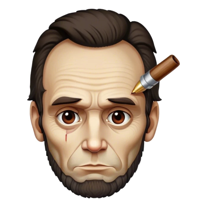 Abe lincoln with a gunshot in head sticker