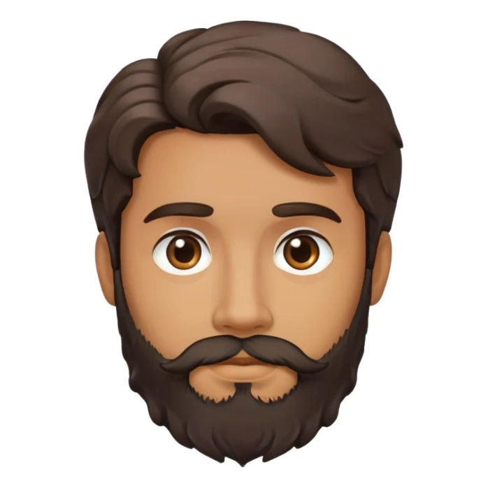 man face with beard, medium skin tone, and dark wavy hair sticker