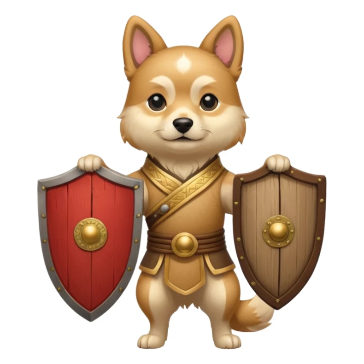 ancient chinese dog with wooden shield sticker
