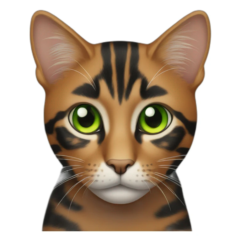 black with orange cat green eyes sticker