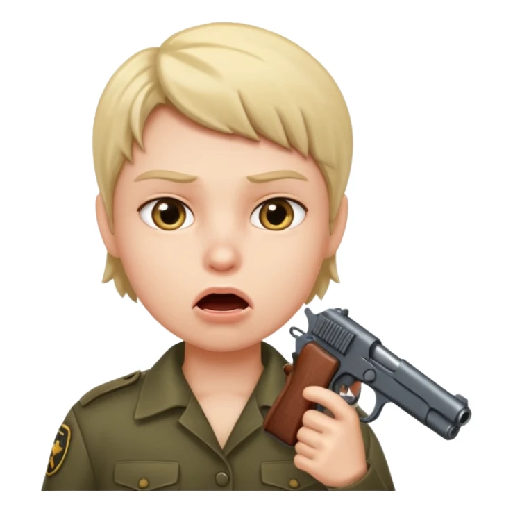 Gun pointing at a person’s mouth sticker
