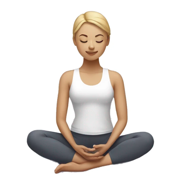 one white woman sitting in yoga pose sticker