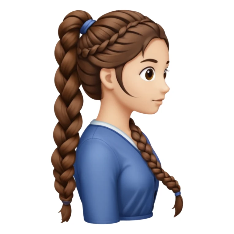 just hair braided hair tail sticker