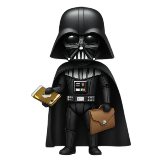 Dark Vador with a wallet in his hand sticker