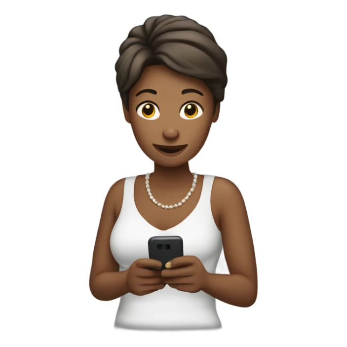 mom on her phone sticker