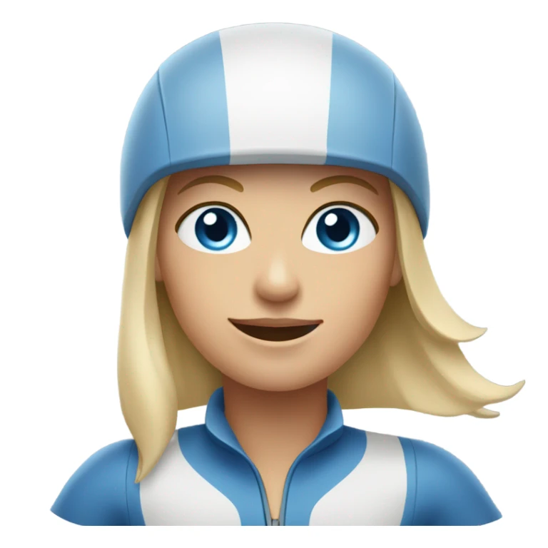 Blue eyes woman on bike sticker