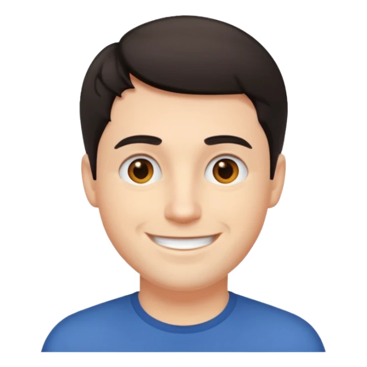 White sexy man emoji with short dark hair sticker
