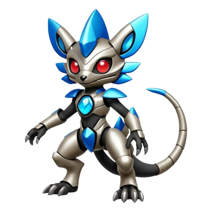 Futuristic Vernid-Primagen-Protogen-Fakémon-Pokémon-creature-fusion (full body) sticker