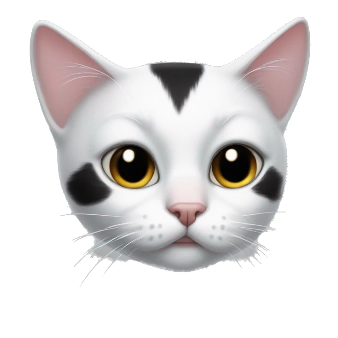 White-Black cat with a white spot in the form of a bow on the nose sticker
