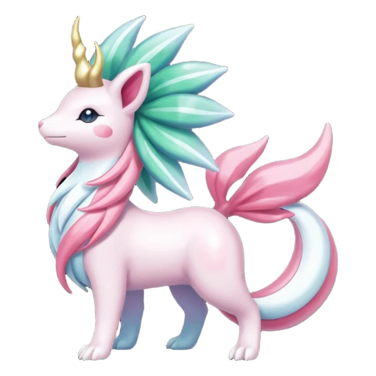 Celestial Magical sparkly shiny glittery Shaymin-Suicune-Milotic-Amaura-Pokémon-Fakémon-fusion, full body sticker