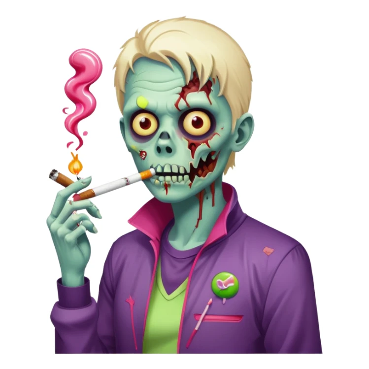 zombie in nike sports suite smoking candies sticker