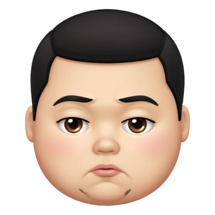 a fat pretty bratz boy with black hair looking sad sticker
