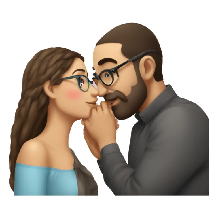 Armenian guy kisses Russian red had girl in glasses sticker