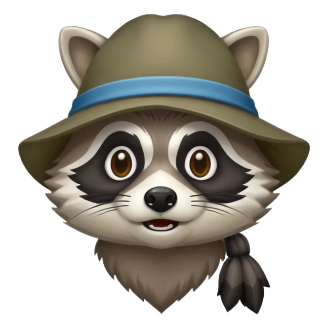 Aggressive Raccoon bandit with Bernie hat sticker