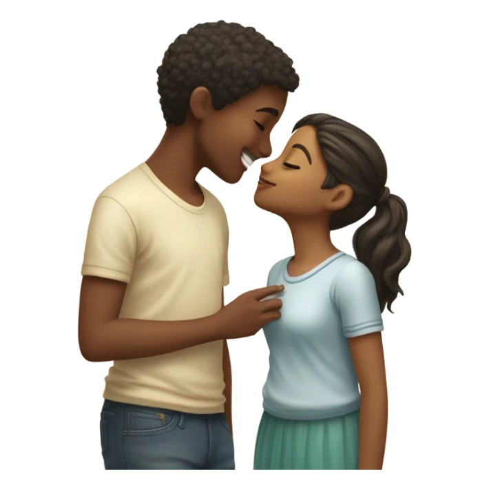 girl and boy kissing sticker