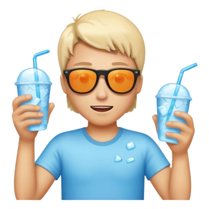 extremely hot summer day, 40 degrees Celsius, sweating, sun, sunglasses, ice, hot weather vibes sticker