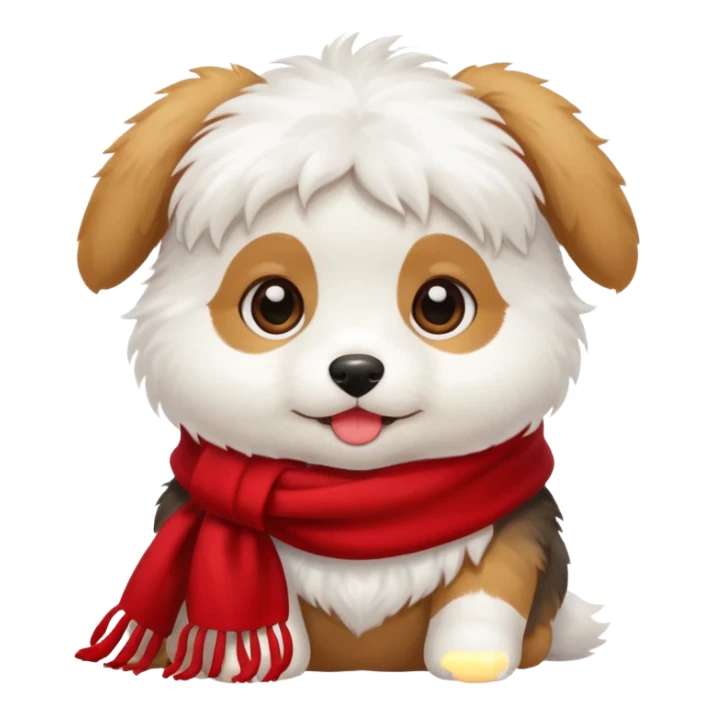 baby dog wears red scarf  sticker