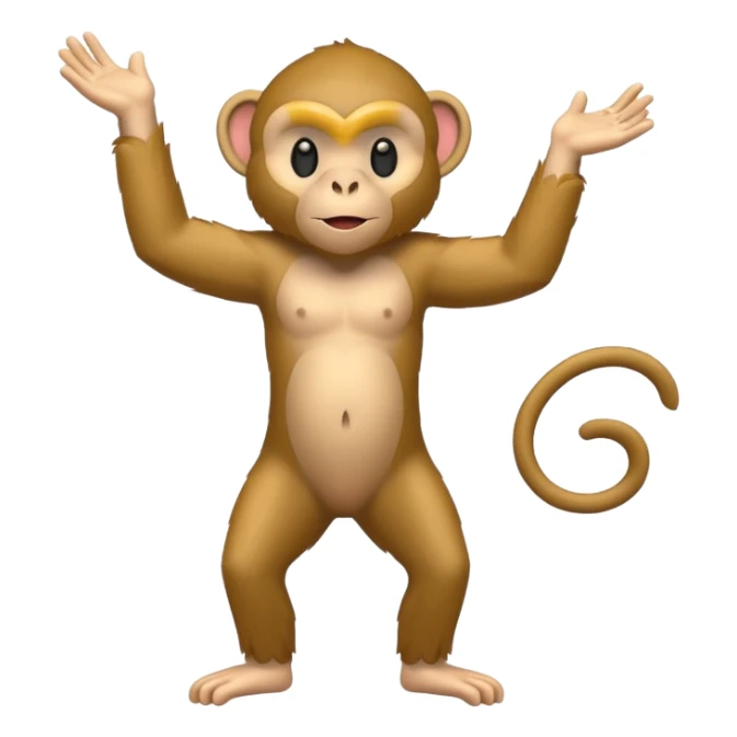 High resolution of   realistic full body monkey without distorted , no extra hybrid sticker