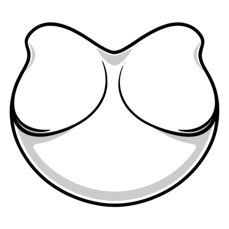 playful cartoon style, abstract and silly representation of boobs, using shapes and colors, non-explicit sticker