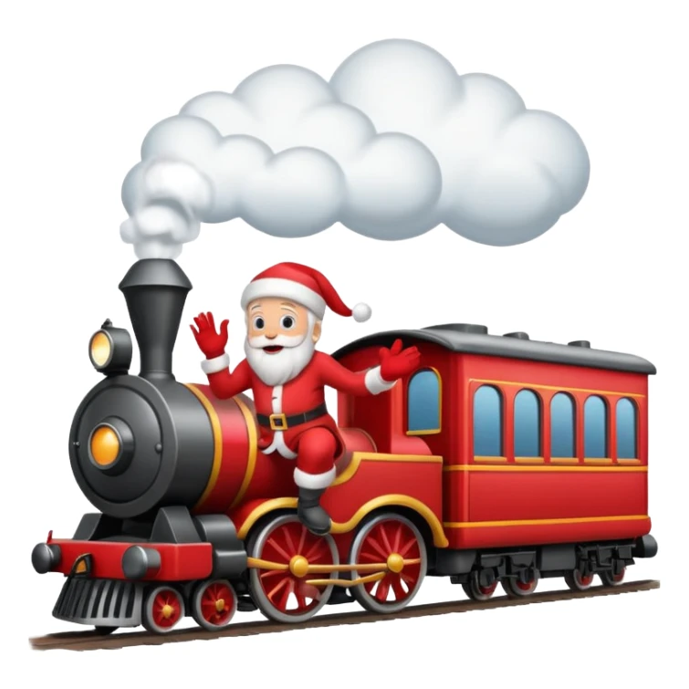 treno com varios vagoes de natal com papai noel  sticker