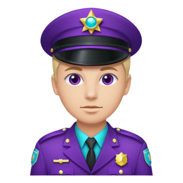 glitter purple and cian pin officer sticker