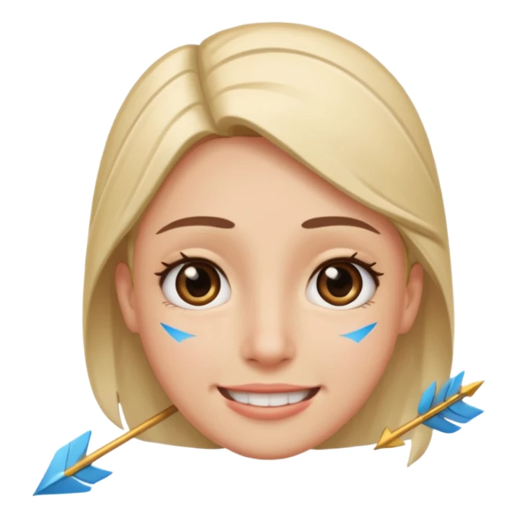 smile,two tears, arrow eyes and head tilted a little sticker