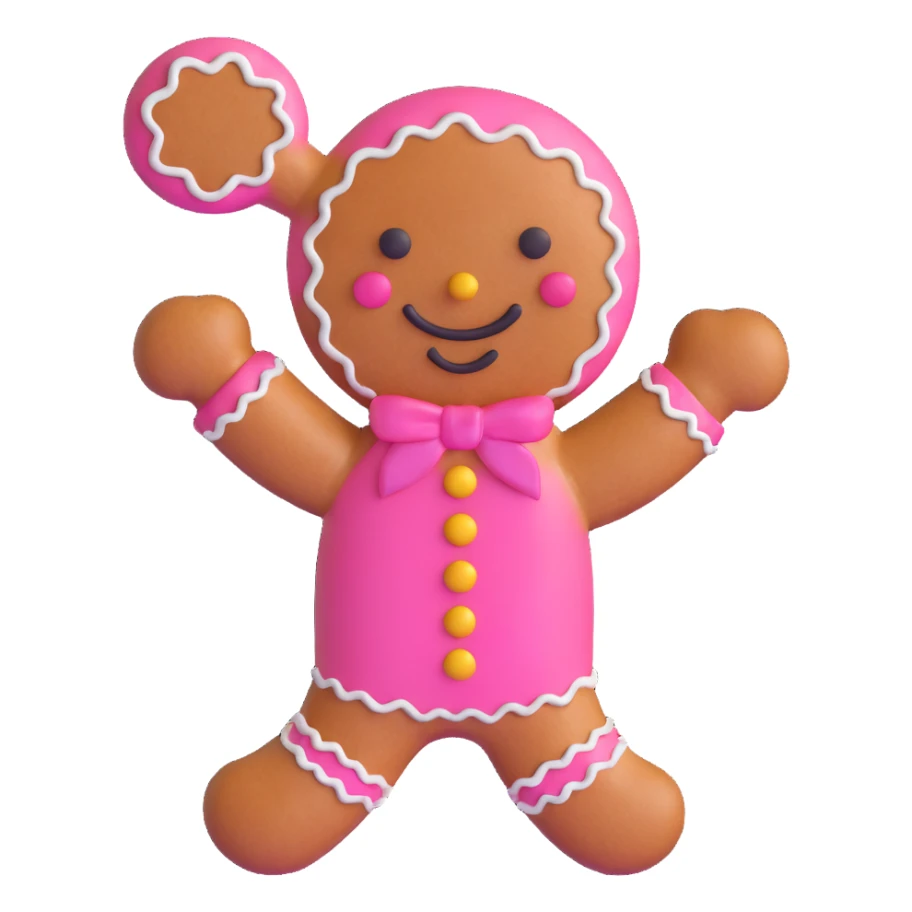 pink gingerbread man sticker