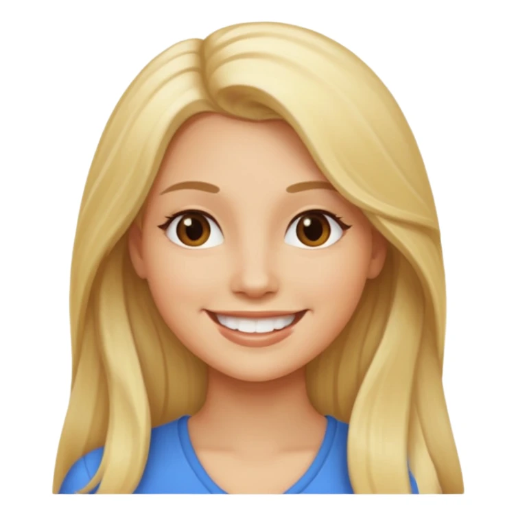 women ios emoji blonde long hair sticker