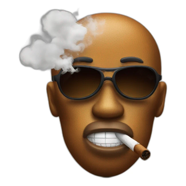 soccer ball smoking a cigar with shades on eyes sticker