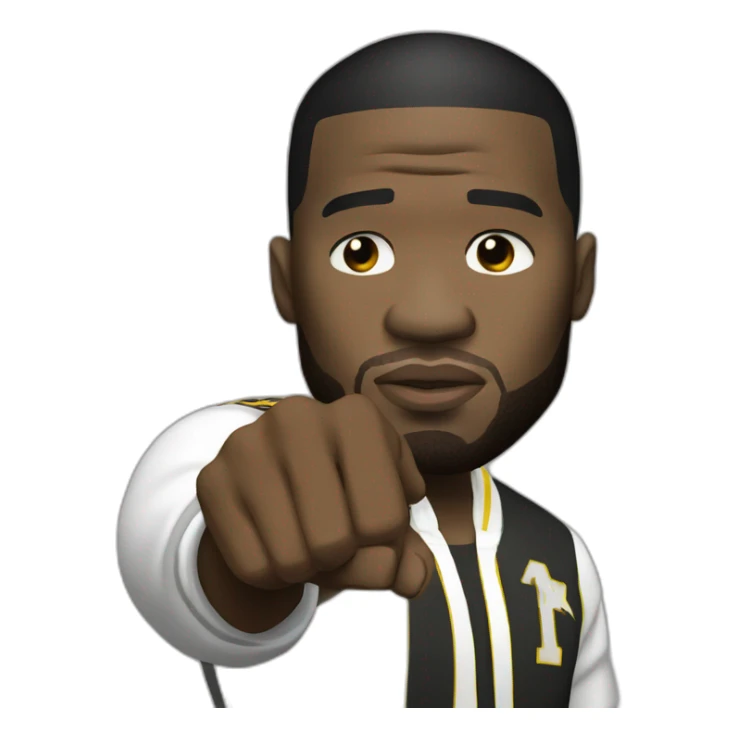 50 CENT SEÑALANDO SU MANO a otra persona de frente sticker